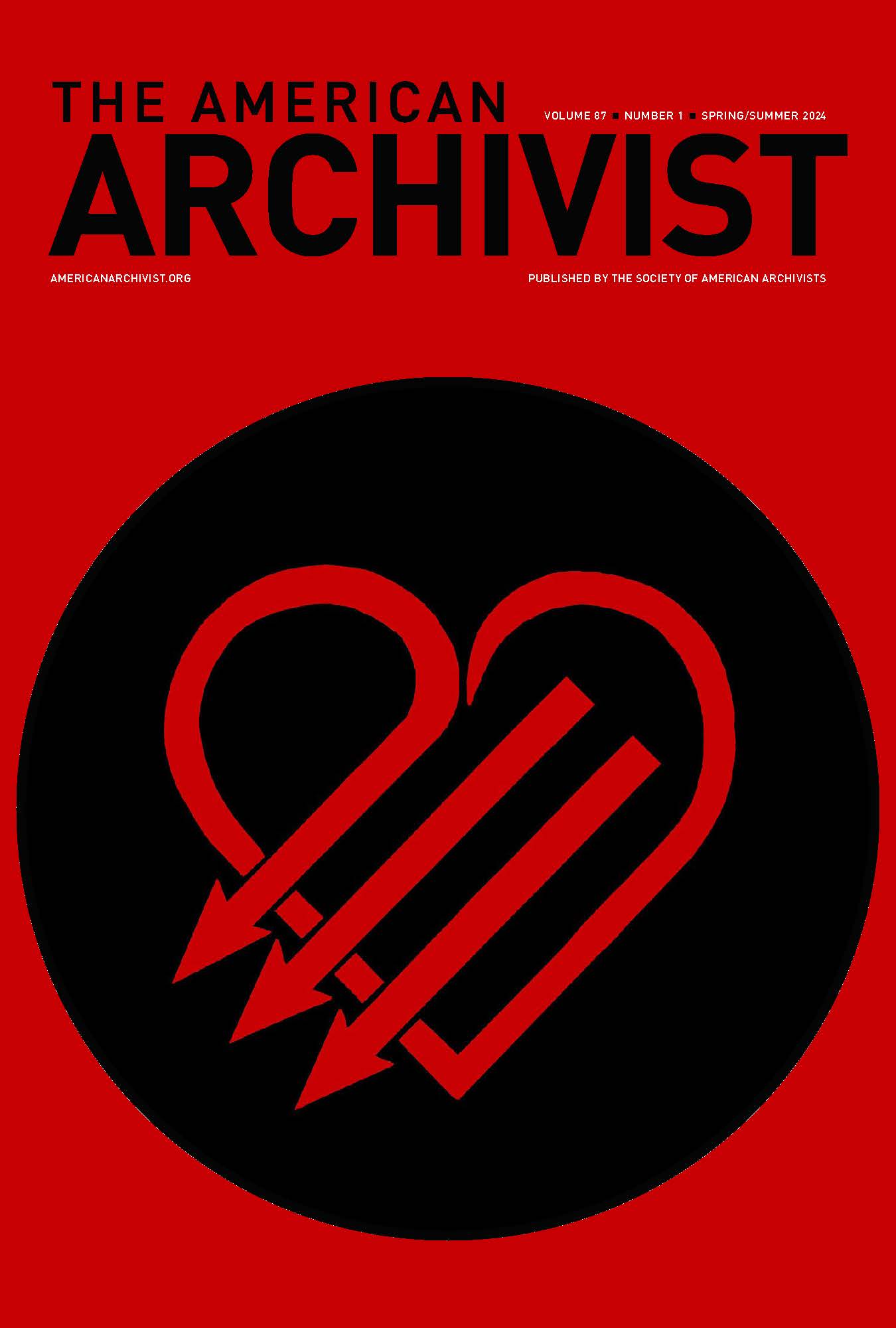 A red heart, pierced by and containing three arrows, sits in a black circle.